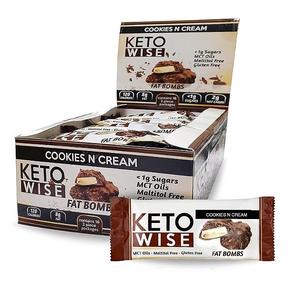 Bolinhos de Gordura Keto Wise - Cookies e Creme - 16 porções (Embalagem com 1 unidade)