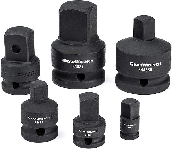 Conjunto de adaptadores de impacto GEARWRENCH 6 peças 1/4, 3/8, 1/2, 3/4 - 84928A-07