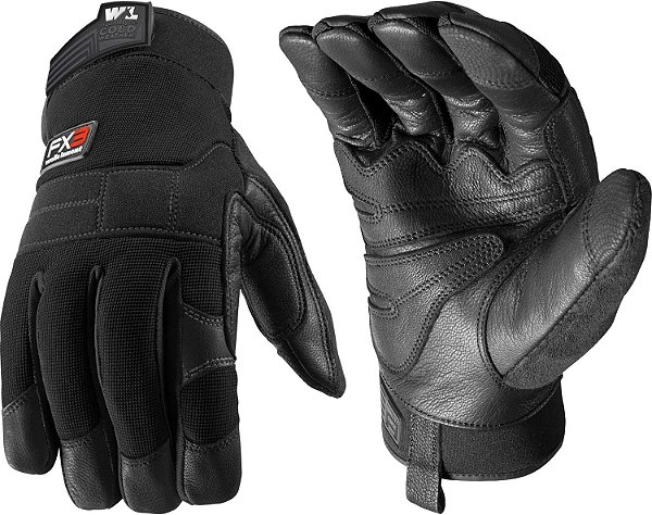 Luvas de trabalho de inverno Wells Lamont FX3 Men's HydraHyde Leather Palm, Extra Grande (7854XL), Preto