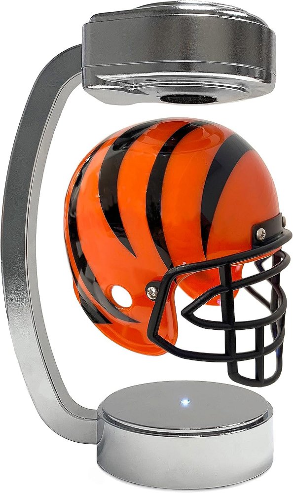 Capacete Levitante Giratório Mini Oficialmente Licenciado NFL da Pegasus Sports em Chrome