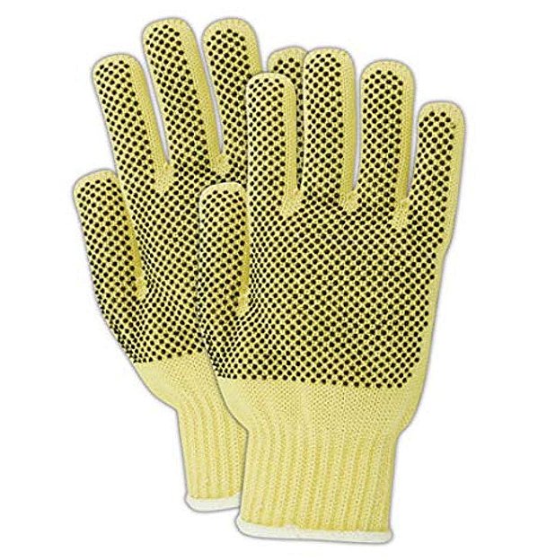 Luvas de malha pontilhada de peso médio 93BKEV-PR-RB Cut Master 93BKEVPRRB Kevlar Blend - Nível de corte 2, para mulheres (tamanho médio), amarelo, para homens (