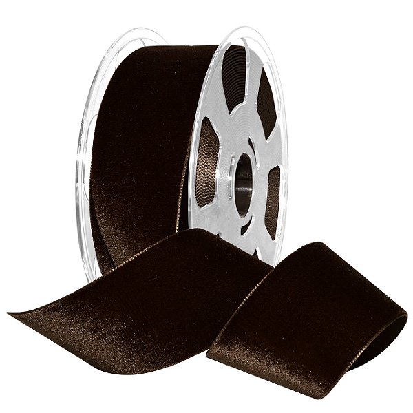 Fita de Nylon Morex, 2 polegadas por 11 jardas, Chocolate, Item 01250/10-525 Fita de Veludo Nylvalour, 2 x 11 yd