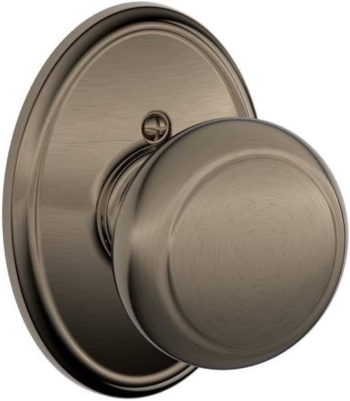 Maçaneta Andover com Acabamento Wakefield, Fechadura Fixa, Pewter Antigo (F170 AND 620 WKF)