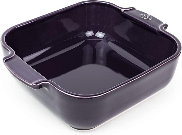 Peugeot - Assadeira Appolia Square - Assadeira de cerâmica com alças - Berinjela, 6,5 x 2 polegadas, 61067