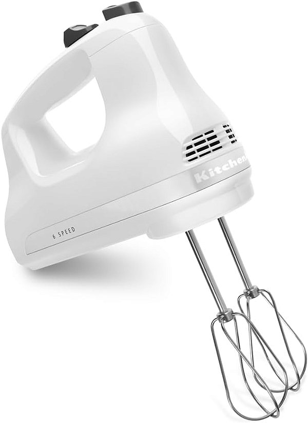 Batedeira de Mão KitchenAid KHM512WH com 5 Velocidades e Potência Ultra, Branca, 8x7x5 polegadas