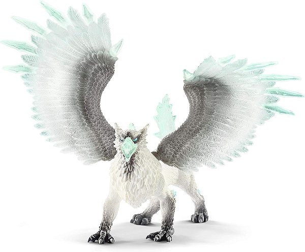 Figura de ação do Monstro de Gelo Griffin Dragon das Criaturas Eldrador Schleich - Majestosa Figura Realista de Griffin Gélido com Asas Móveis, Brinquedo Altamente Durável para Meninos e Meninas, Presente para Crianças