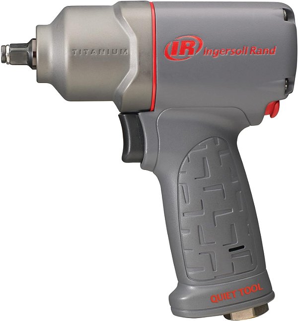 Chave de impacto a ar Ingersoll Rand 2115QTiMAX 3/8, ferramenta silenciosa, design leve de 2,5 lb, potente torque reverso de até 300 ft-lbs, motor de 7 pás, controle máximo