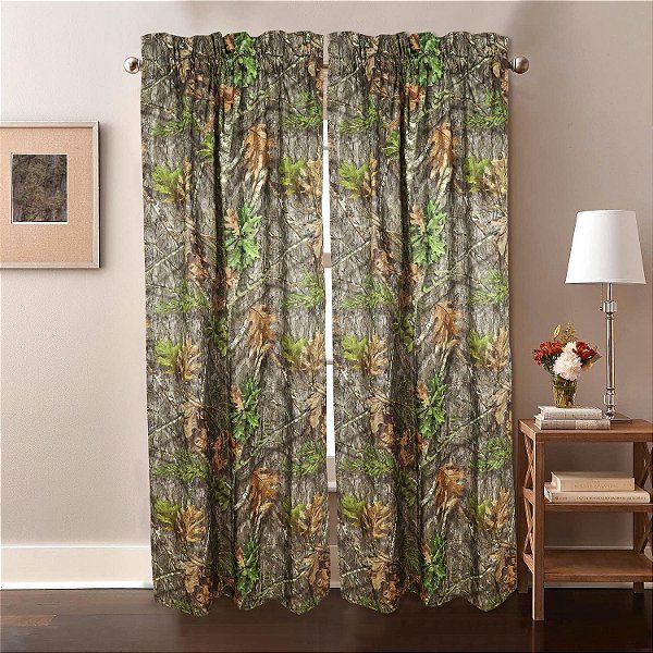 Cortina de bolso para varão VISI-ONE Obsession-NWTF, 42 x 87, 2 painel, tecido de microfibra de qualidade premium, cortinas que filtram a luz para janelas, pátios e baias