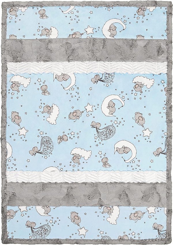 Shannon Fabrics Minky Cuddle Kit Lullaby Lucky Star Azul