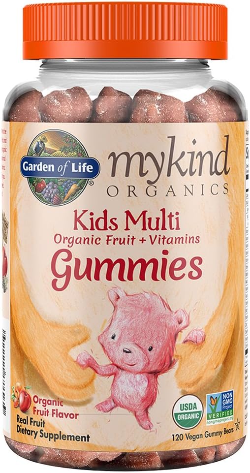 Vitaminas Orgânicas de Gel para Crianças Garden of Life - Frutas - Orgânicas Certificadas, Não-OGM e Veganas - Multi Completo para Crianças - B12, C & D3 - Livre de Glúten, Soja e
