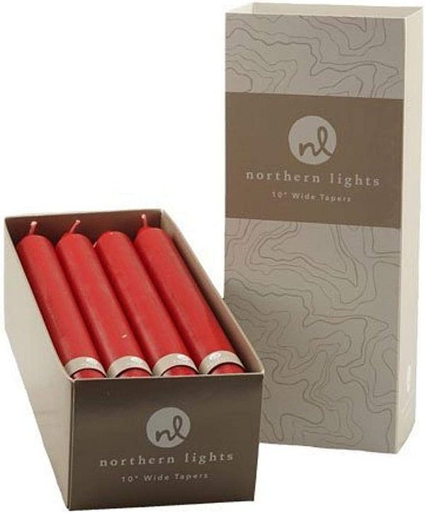 Velas Premium Tapers Northern Lights 10 12 unidades - Vermelho - 76598