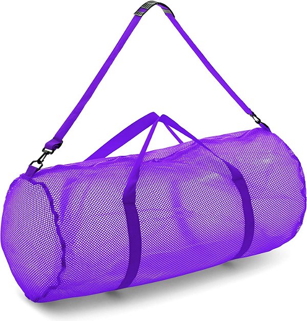 Bolsa de viagem esportiva de malha Champion com zíper e alça de ombro ajustável, 15 x 36 - Bolsa de ginástica extra grande para equipamentos, artigos esportivos, lavanderia - Bolsa de