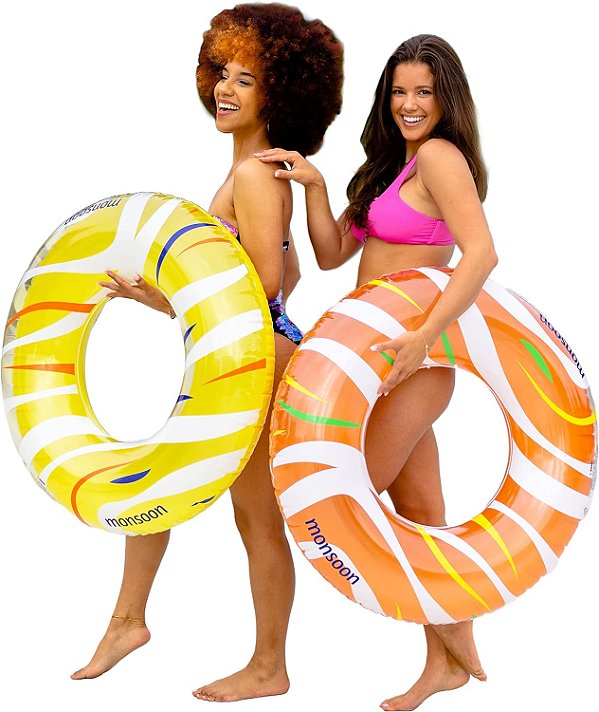 Monções [Cítrico] 2-Pack de Luxo Bóias de Piscina Flutuadores de Natação Tubo de Praia Flutuador de Anel Tubos Flutuantes.
