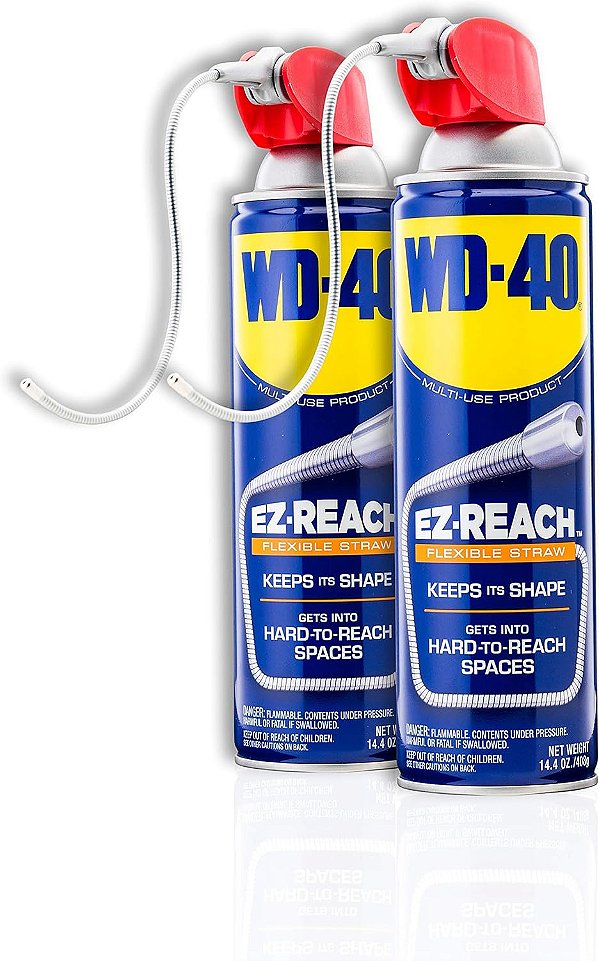 Fórmula Original WD-40, Produto Multiuso, Canudo Flexível EZ-Reach, 14,4 OZ [Pacote Duplo]