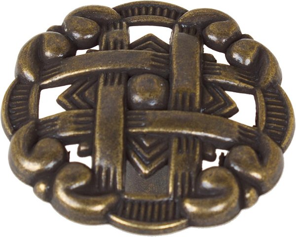 Puxadores de armário de medalhão celta GlideRite Hardware 5745-AB-25 1.375, pacote com 25, acabamento em latão envelhecido