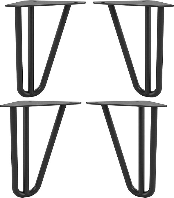 Perna de móveis de aço para cabelo de 6, 4 unidades, preto, da Ameriwood Home