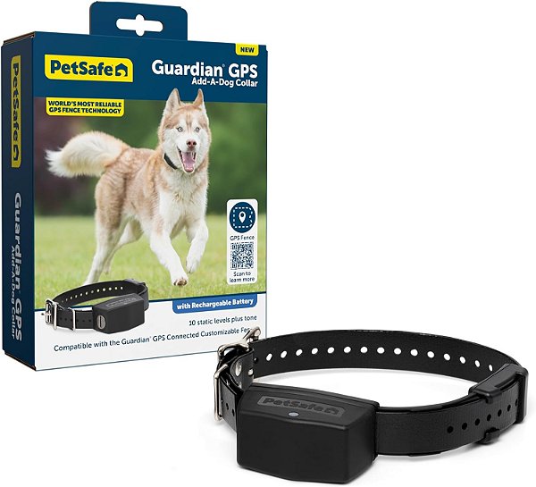 Coleira PetSafe Guardian GPS Add-A-Dog - Coleira Adicional para Cães para Cerca Personalizável Conectada à Guarda GPS, Usando a Tecnologia de Cerca GPS Mais Confiável do Mundo, Longa Vida da Bateria, Adequada
