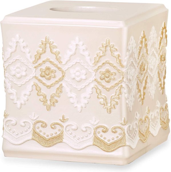 POPULAR BATH Caixa de Lenços Arabella Design, Bege