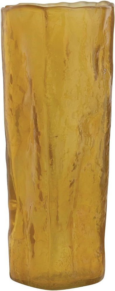 Vaso de Vidro com Formato Orgânico ou Porta-vela, Laranja da Creative Co-Op