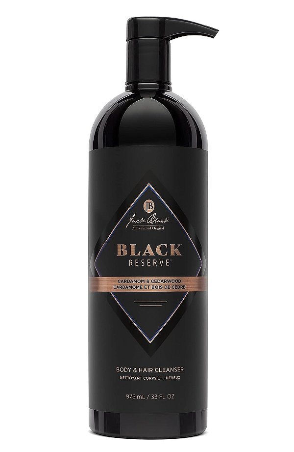Limpeza de Corpo e Cabelo Jack Black Black Reserve, Sabonete para Corpo Masculino, Shampoo para Cabelo, Limpeza Masculina de Dupla Função, Livre de Sulfato