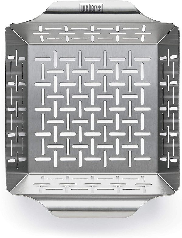 Cesta de legumes pequena de aço inoxidável Weber, prateada