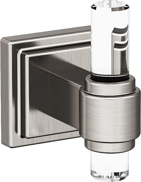 Amerock BH36060CG10 | Gancho Único para Toalhas em Níquel Escovado/Transparente | 2-15/16 pol. (75 mm) | Glacio | Gancho para Toalhas de Banheiro | Ferragem para Ban