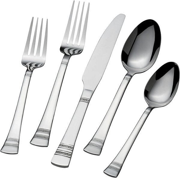 Conjunto de talheres de aço inoxidável International Silver Kensington 20 peças, serviço para 4