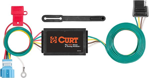 Conjunto de Fiação Personalizado CURT 56382 de 4 Pinos para Reboque do Lado do Veículo, Seleção Honda Odyssey, Preto