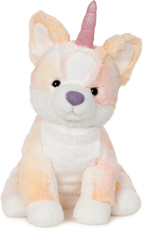 Pelúcia GUND Glamour Corgicorn Unicórnio Corgi Brinquedo de cão para crianças a partir de 1 ano, Multicolorido, 9