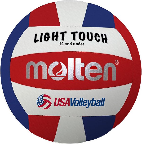 Bola de Vôlei Molten MS240-3 Light Touch, Vermelha/Branca/Azul