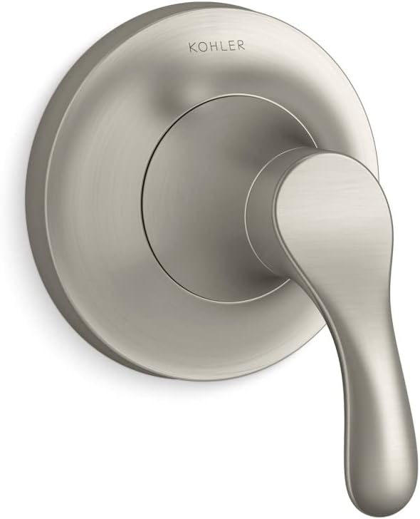 Kit de acabamento para válvula de transferência master shower de alça única Simplice KOHLER T23951-4-BN, montagem na parede, requer válvula, níquel escovado vibrante.