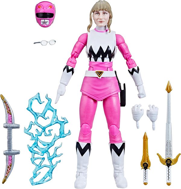 Coleção de Lightning Power Rangers - Lost Galaxy Pink Ranger Figura de Ação Colecionável Premium de 6 polegadas com Acessórios, para Crianças a partir de 4 anos