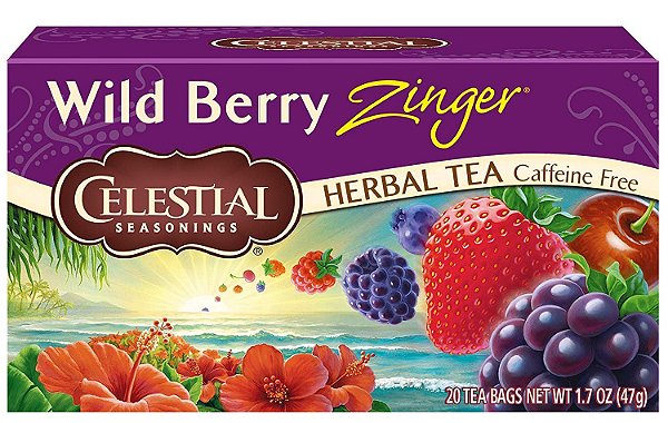 Chá de ervas Celestial Seasonings, Sabor Frutas Silvestres, 20 unidades (pacote com 6)