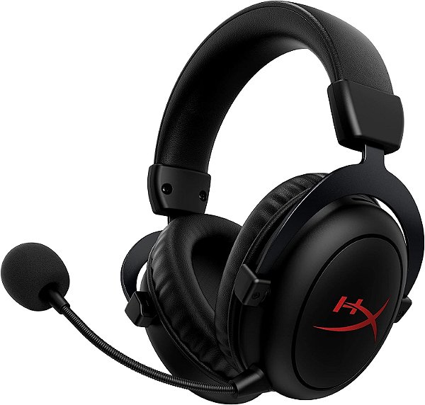 HyperX Cloud II Core Wireless - Fone de ouvido para jogos para PC, áudio espacial DTS Headphone:X, almofadas de ouvido de espuma com memória, preto.