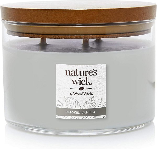 Vela de 3 pavios Smoked Vanilla da Nature's Wick, 18 oz.