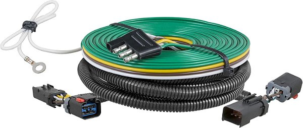 Conjunto de Chicote de Fiação Personalizado para Reboque de Veículo para Acampamentos, CURT 58906, para Reboque de Veículos Leves, Serve nos Modelos Ram 1500, 2500, 3500 com Lanternas Trase