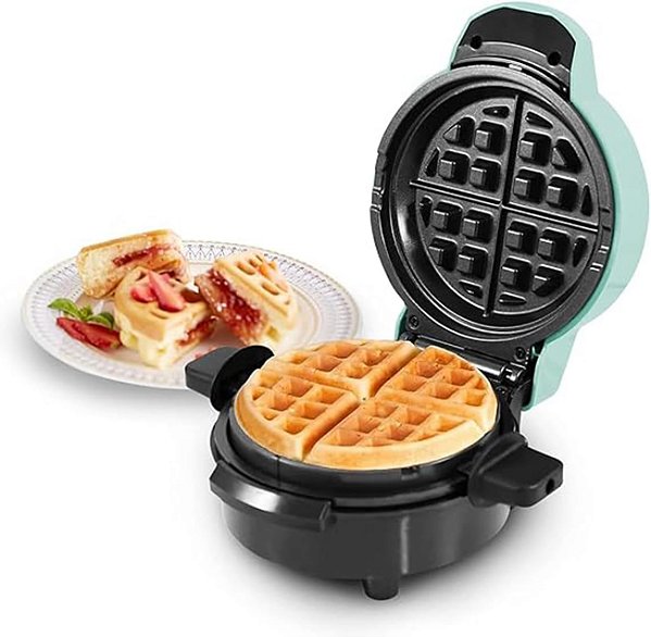 Fabricante de Waffles Recheados Macios Antiaderente Elite Gourmet EWM380M, Waffles Gordinhos de 1,5 Polegadas, Batatas Fritas, Keto, Lanches, Sanduíche, Ovos, Fácil de Limpar, M