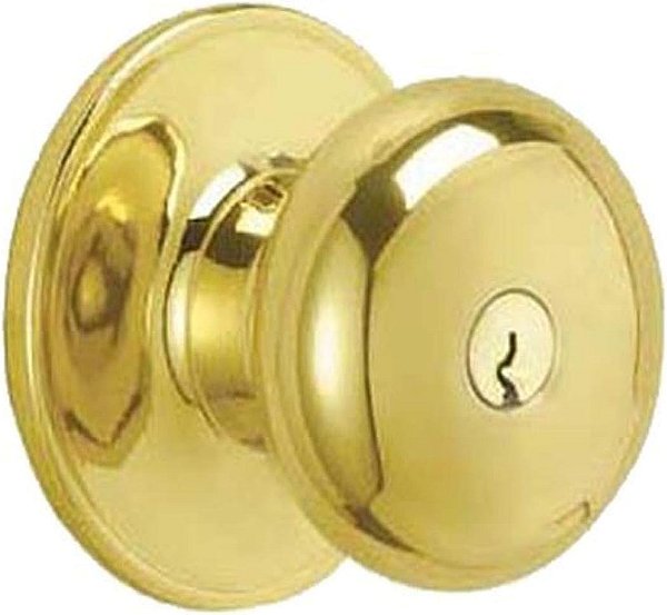 SCHLAGE Dexter by Schlage J54STR605 Maçaneta com Trava Stratus Keyed Entry, Latão Polido