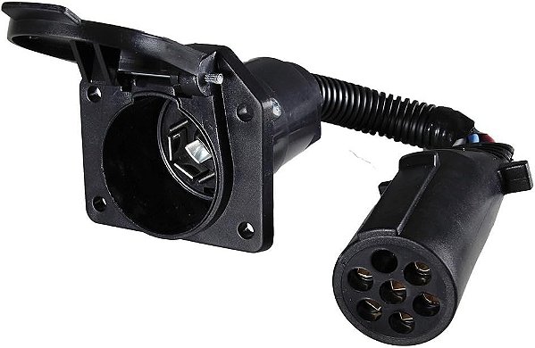 Soluções de Reboque Hopkins Hopkins 47425 Adaptador de 7 Pinos Redondo para 7 Lâminas de Conector Rv