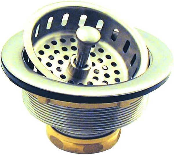 Westbrass D214-20 3-1/2 Pia de Cozinha Grande Estilo Post Cesto de Coador, 1 Unidade, Aço Inoxidável