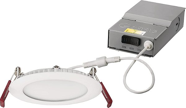 Iluminação Lithonia WF4 30K40K50K 90CRI MW M6 LED de cor selecionável de temperatura ultrafina embutida, 3000K 4000K 5000K, Branco
