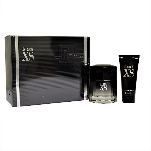 Paco Rabanne Black XS para Homens Conjunto de 2 Peças (Spray Eau de Toilette de 3,3 Onças + Gel de Banho de 3,3 Onças)