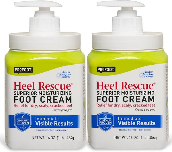 Creme para os pés Profoot Heel Rescue, frasco de 16 onças, 2 unidades, para pele rachada, calosa ou ressecada.