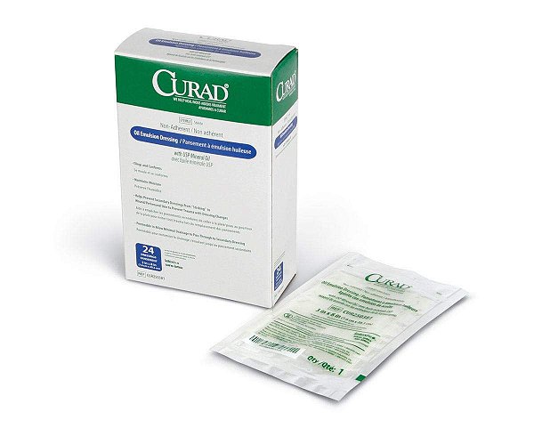 Curad CUR250317Z Curativo de Emulsão de Óleo, Gaze Não-Aderente de 3 x 16, Pacote com 36