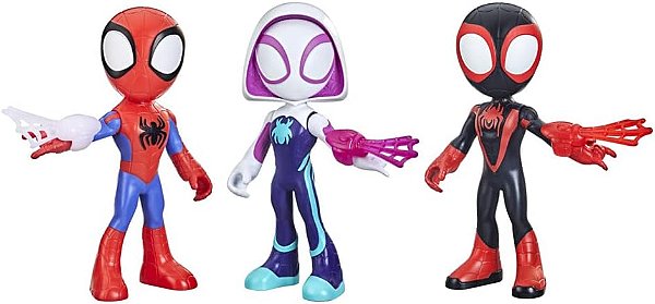 Coleção de Heróis Grandes do Spidey e seus Incríveis Amigos, 3 Figuras de Ação Grandes, Brinquedo de Super Herói da Marvel para Pré-escola, Idade 3 anos ou mais, 9 polegadas (