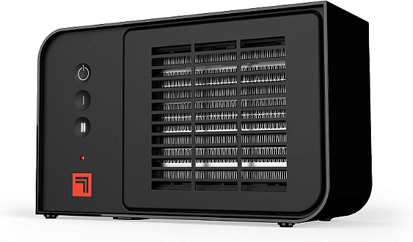 Aquecedor pessoal Sharper Image CERAMIC 1 com 2 configurações de calor, proteção contra tombamento, caixa de toque frio, controles sensíveis ao toque.