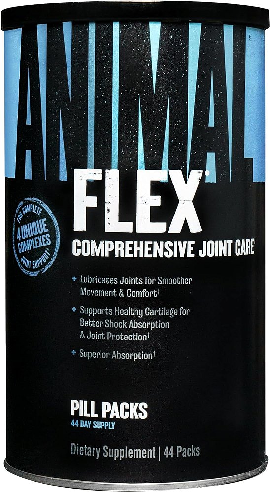 Animal Flex - Suplemento Completo de Suporte Articular - Contém Curcumina de Raiz de Açafrão - Ajuda a Reparar e Restaurar Articulações - 44 Pacotes