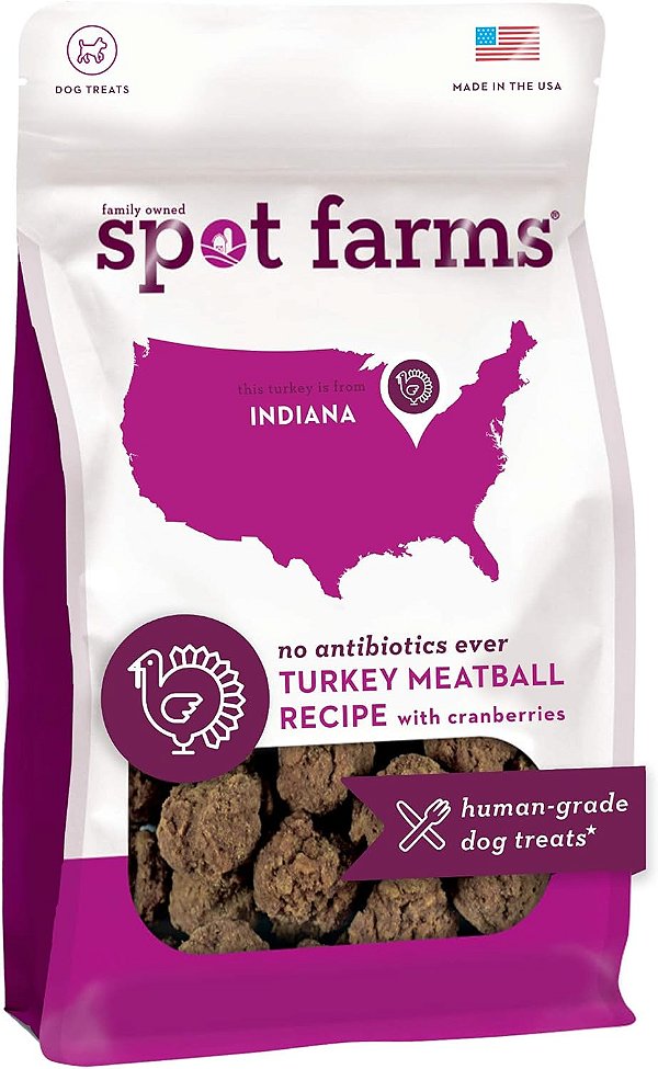 Receita de Almôndegas de Peru Spot Farms Saudáveis e Naturais para Cachorros Feitas nos EUA 12.5 oz de Qualidade Humana