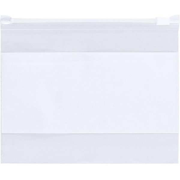 Saquinho de Polietileno 8' x 6' 3 Mil (100/Embalagem) com Bloco Branco para Anotações e Fechamento Deslizante