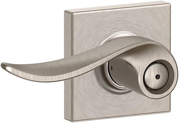 Maçaneta para Cama e Banho Sacramento Trim Collins, Níquel Acetinado Schlage F40 SAC 619